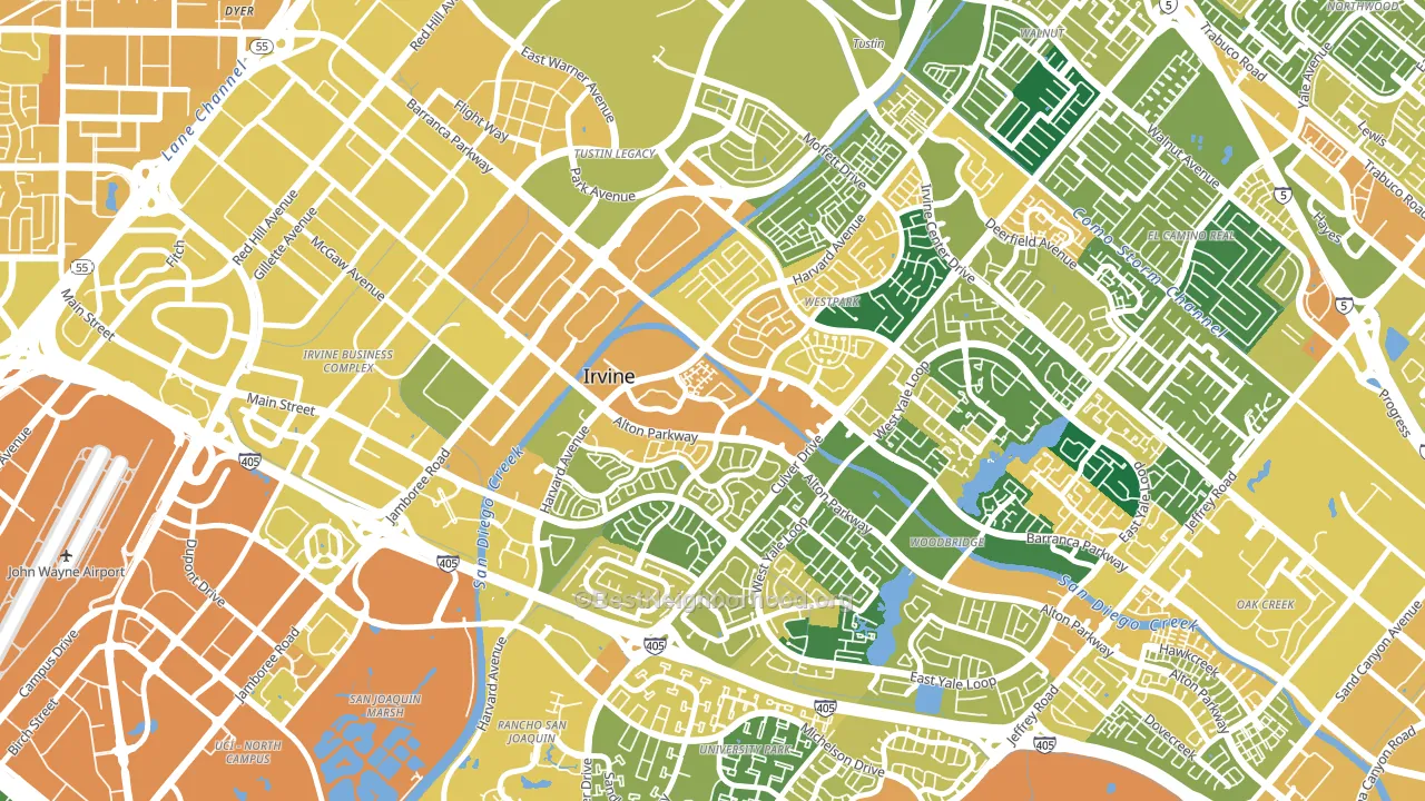 West Park, Irvine, CA block-group voter-turnout map