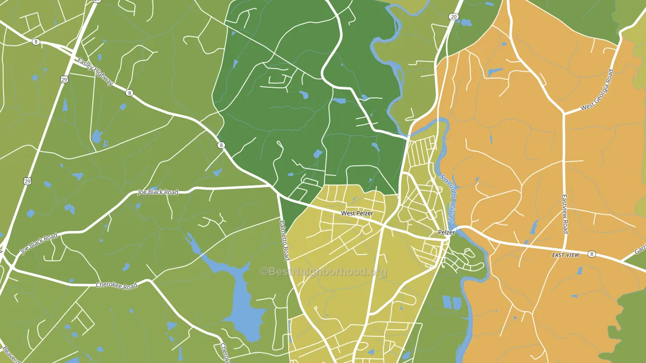 West Pelzer, SC block-group voter-turnout map