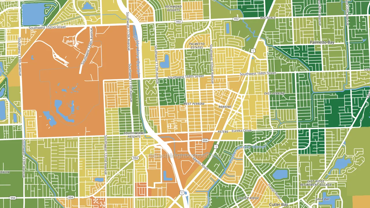 West Perrine, FL block-group voter-turnout map