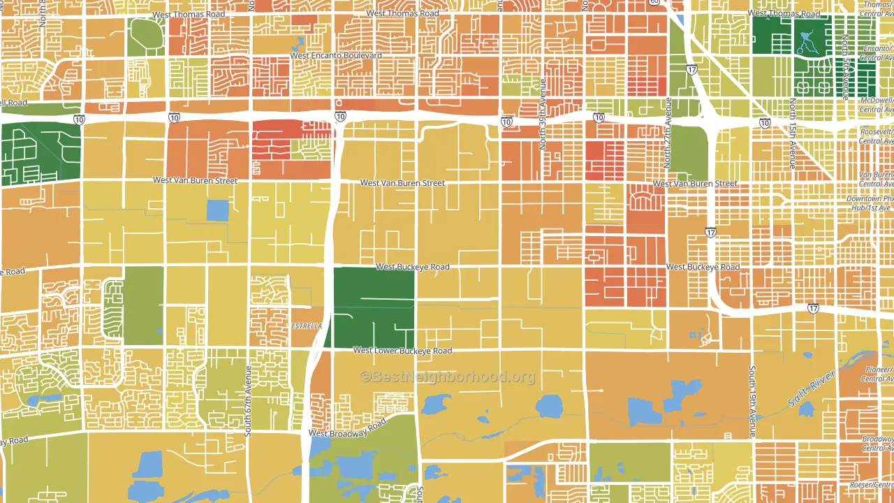 West Phoenix, Phoenix, AZ block-group voter-turnout map