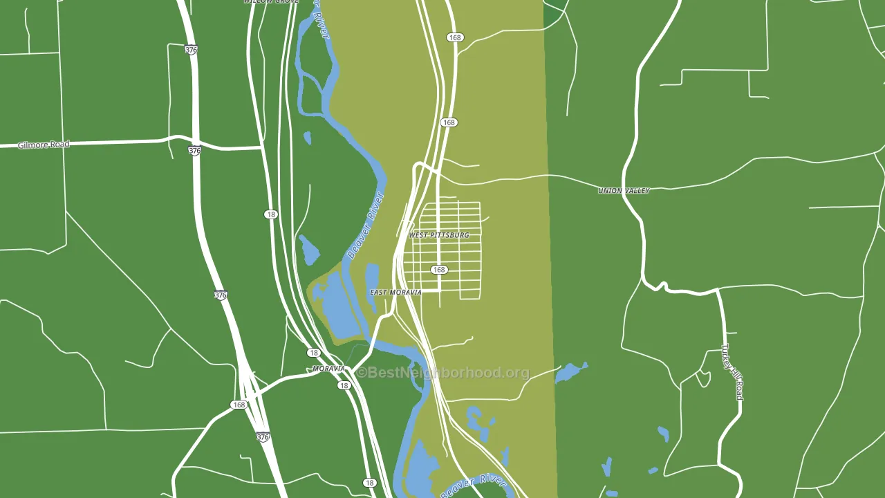 West Pittsburg, PA block-group voter-turnout map