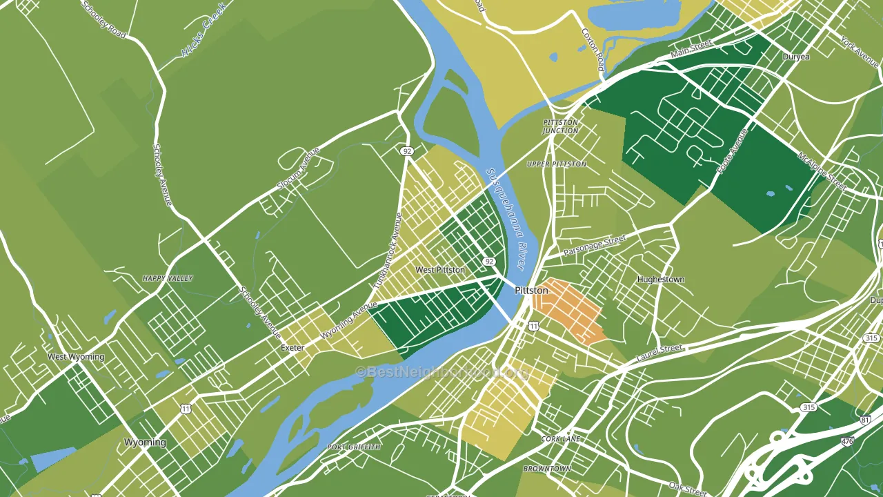 West Pittston, PA block-group voter-turnout map