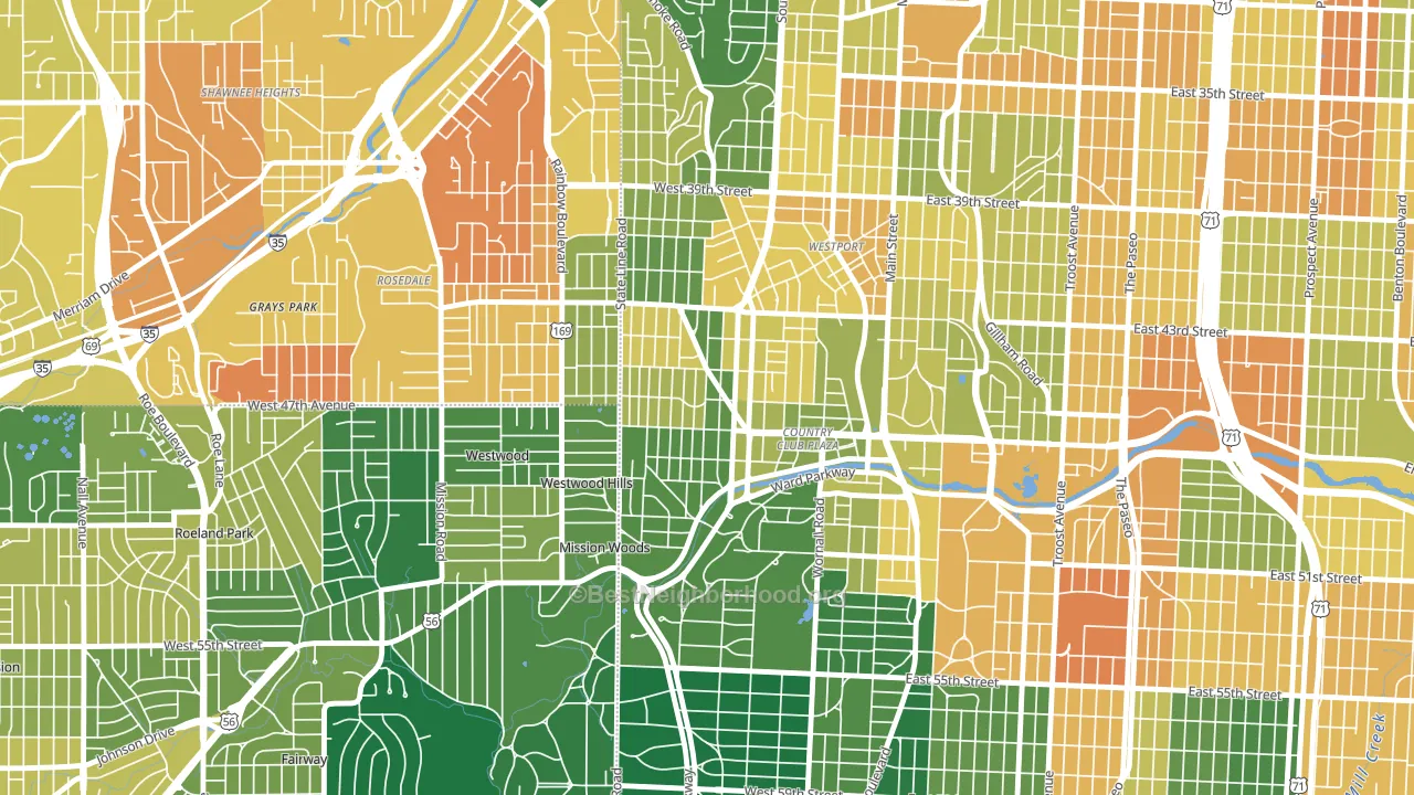 West Plaza, Kansas City, MO block-group voter-turnout map