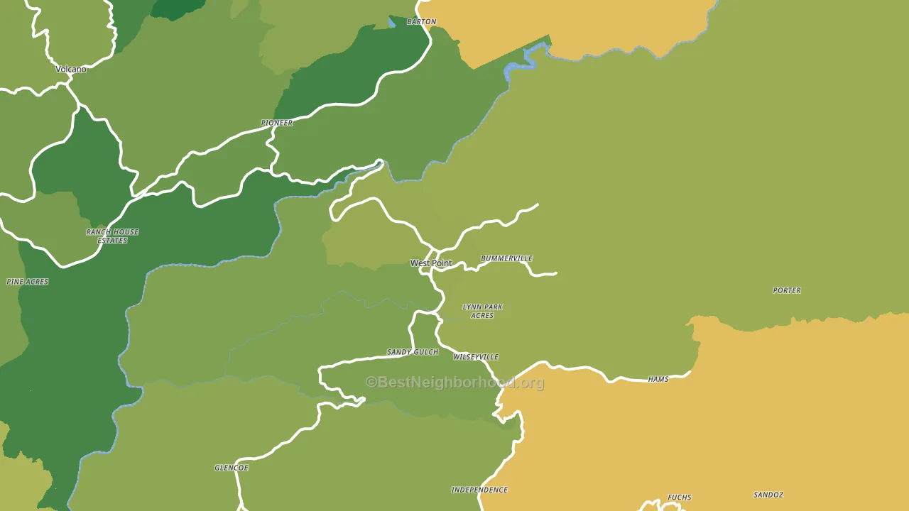 West Point, CA block-group voter-turnout map