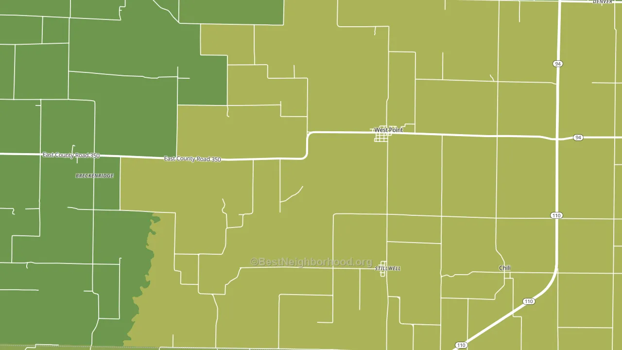 West Point, IL block-group voter-turnout map