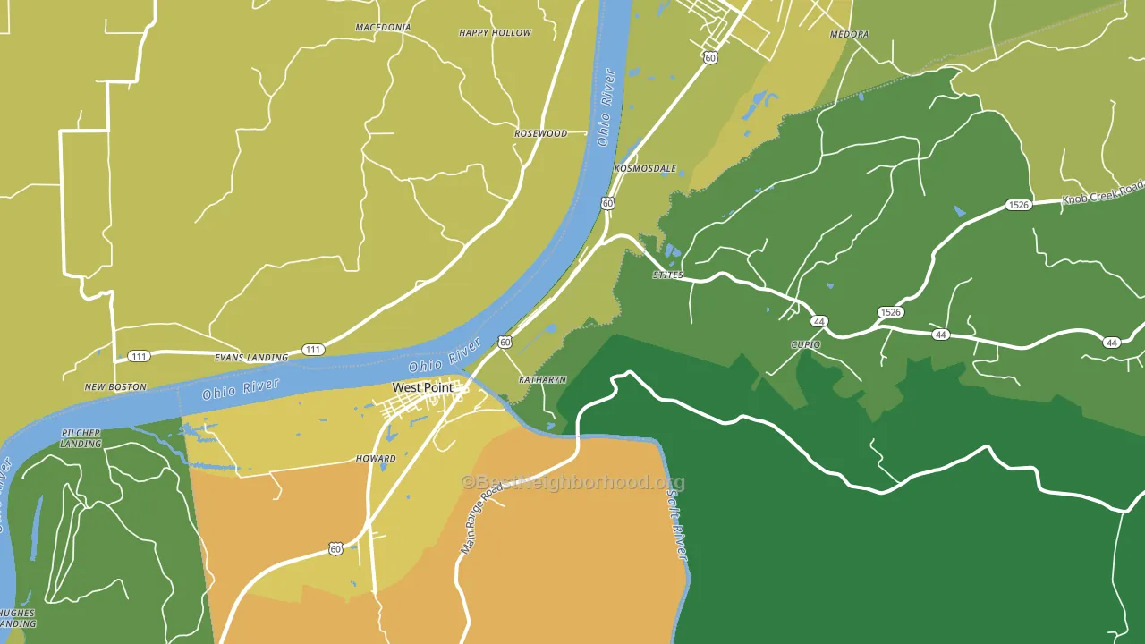 West Point, KY block-group voter-turnout map