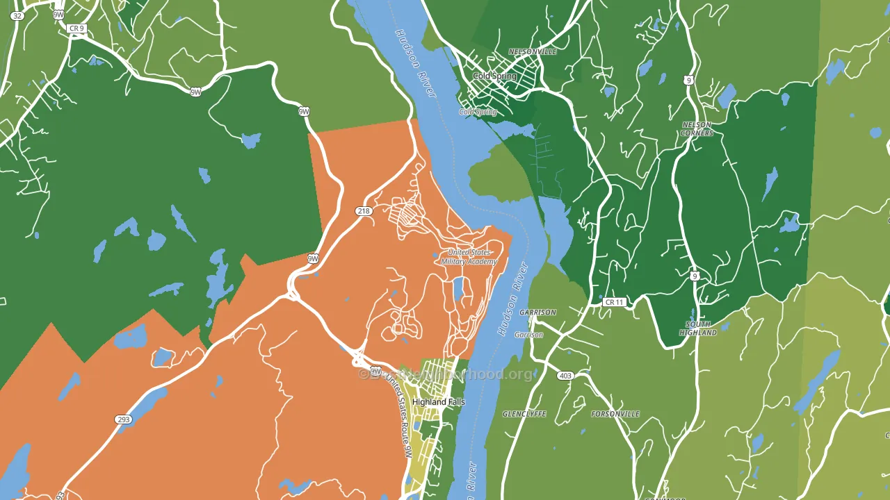 West Point, NY block-group voter-turnout map