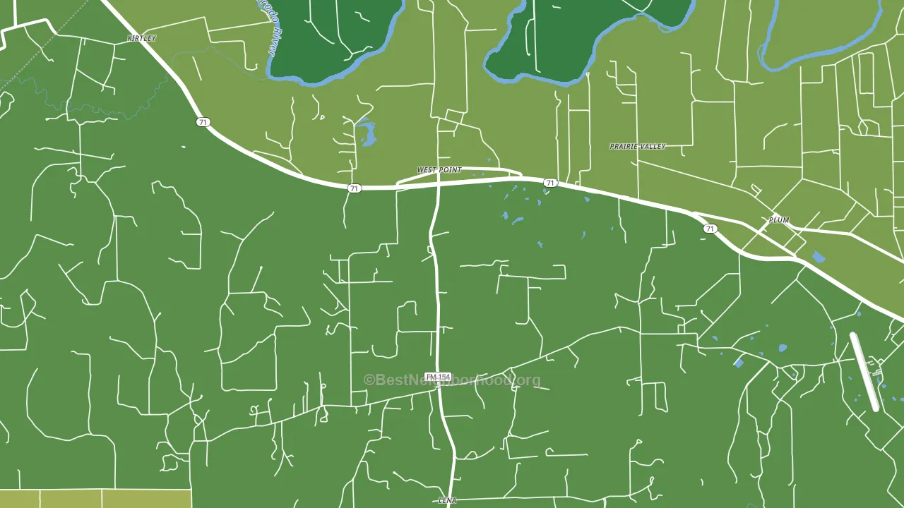 West Point, TX block-group voter-turnout map