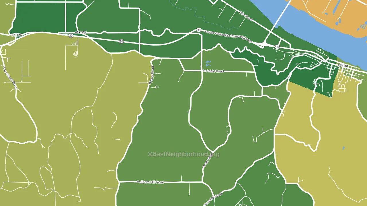 West Rainier, OR block-group voter-turnout map
