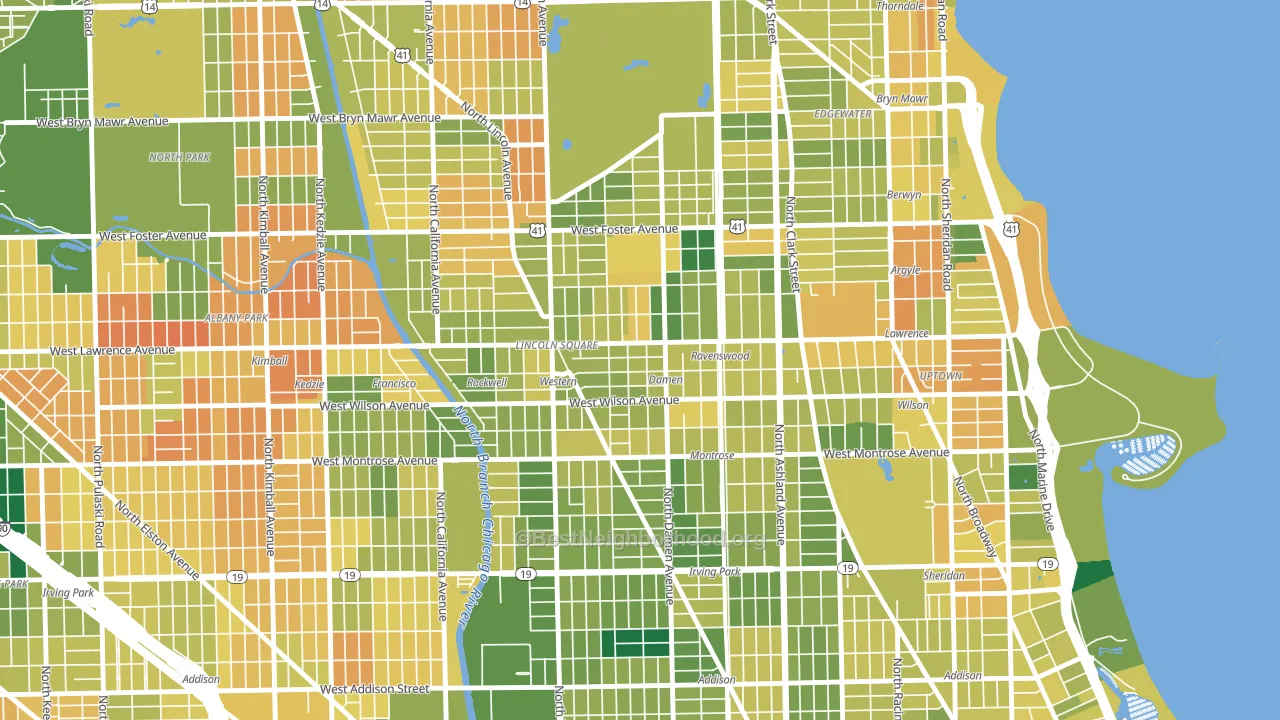West Ravenswood, Chicago, IL block-group voter-turnout map