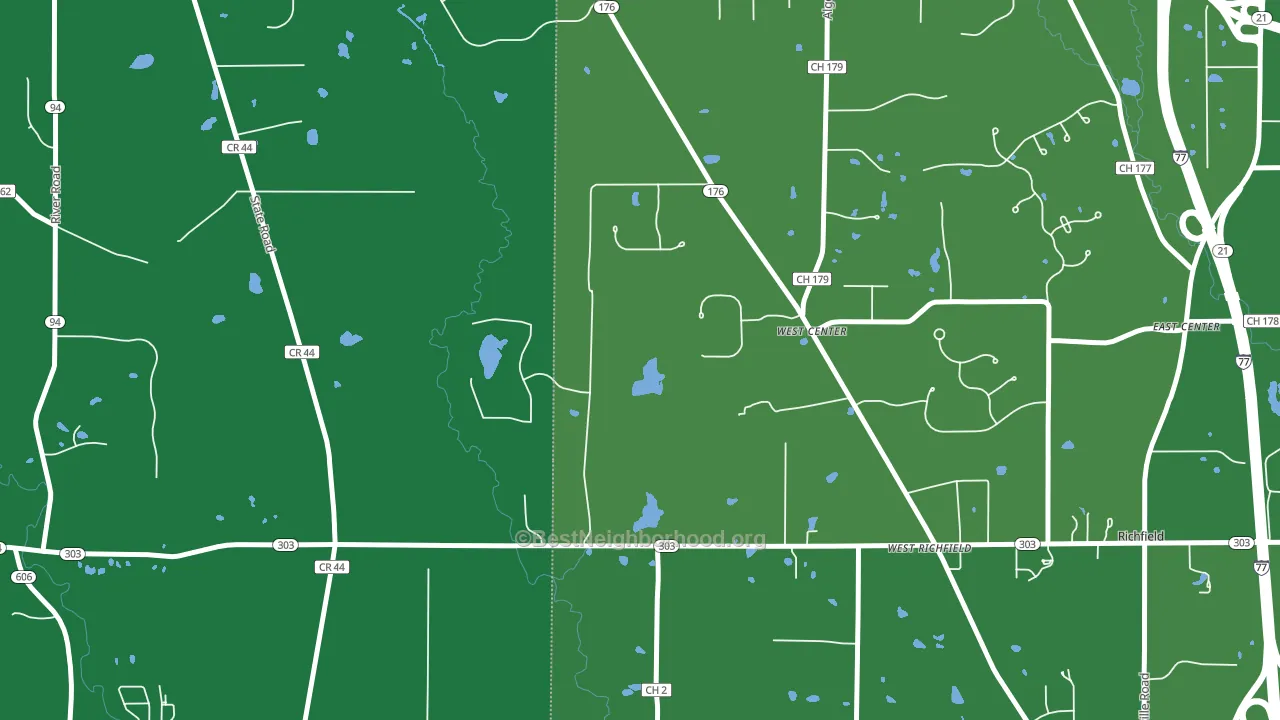 West Richfield, OH block-group voter-turnout map