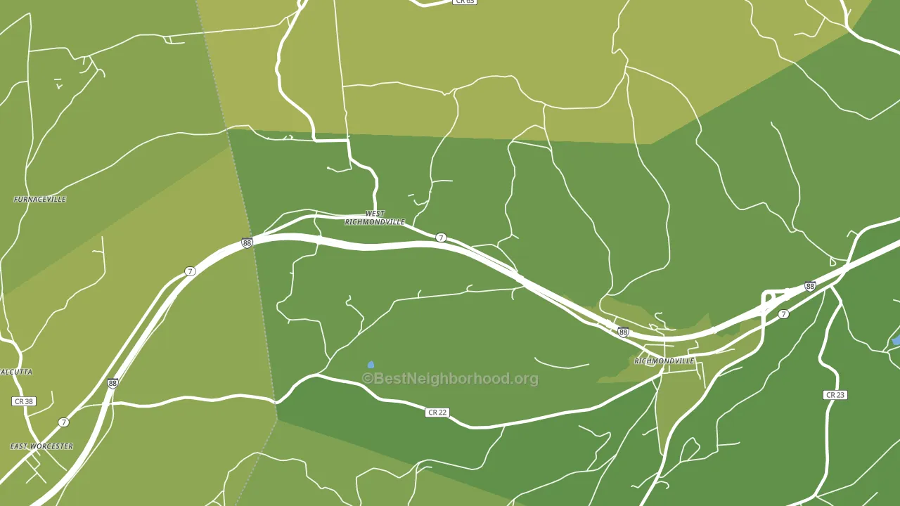 West Richmondville, NY block-group voter-turnout map