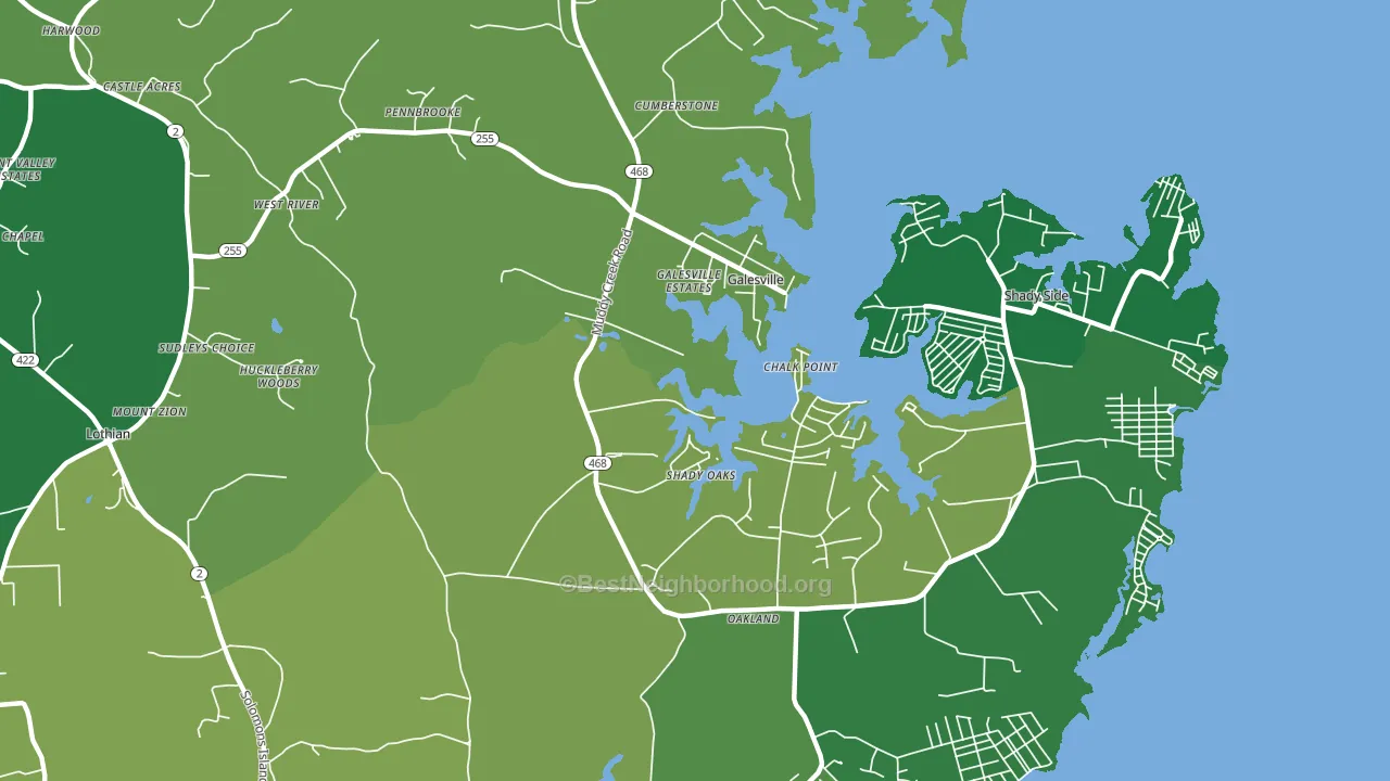 West River, MD block-group voter-turnout map
