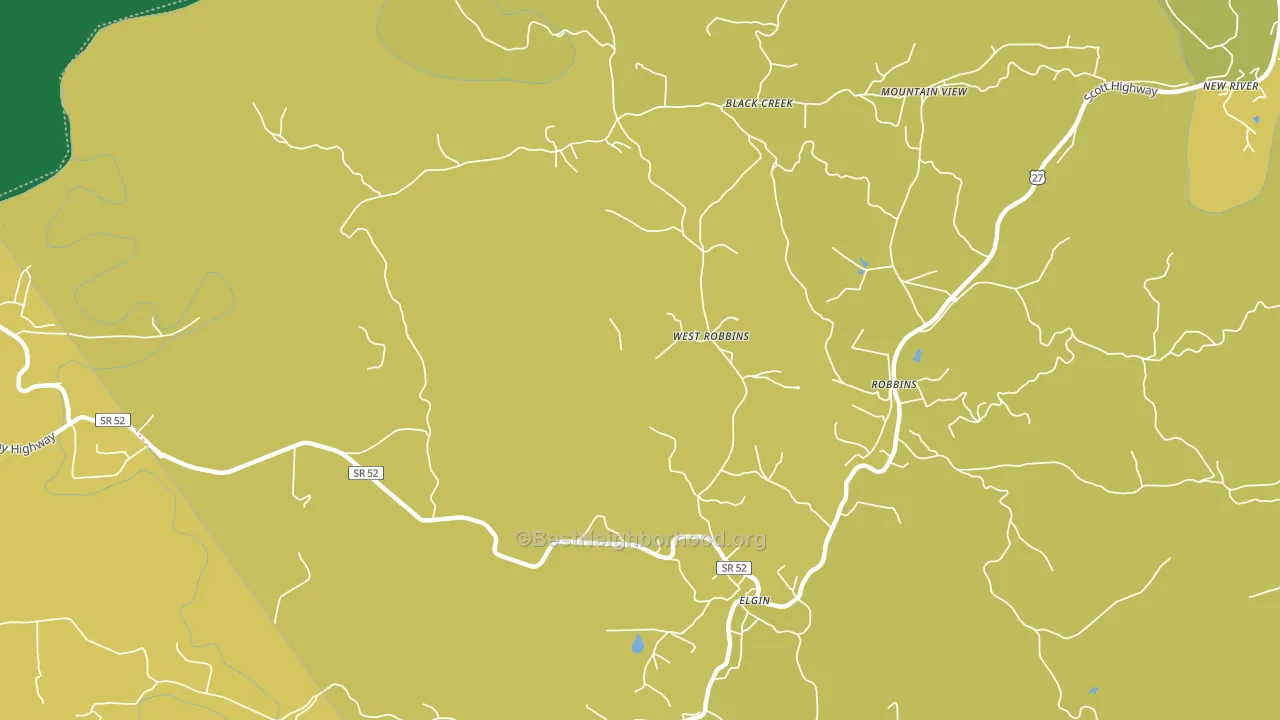 West Robbin, TN block-group voter-turnout map