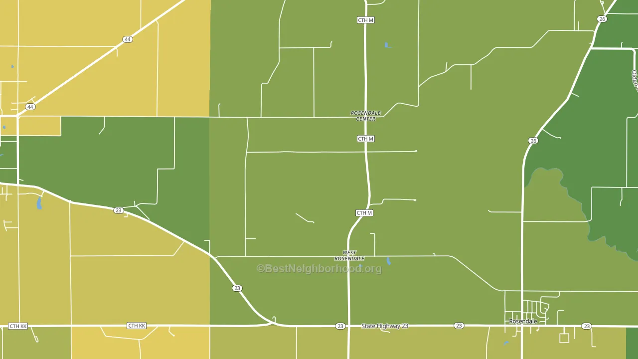 West Rosendale, WI block-group voter-turnout map