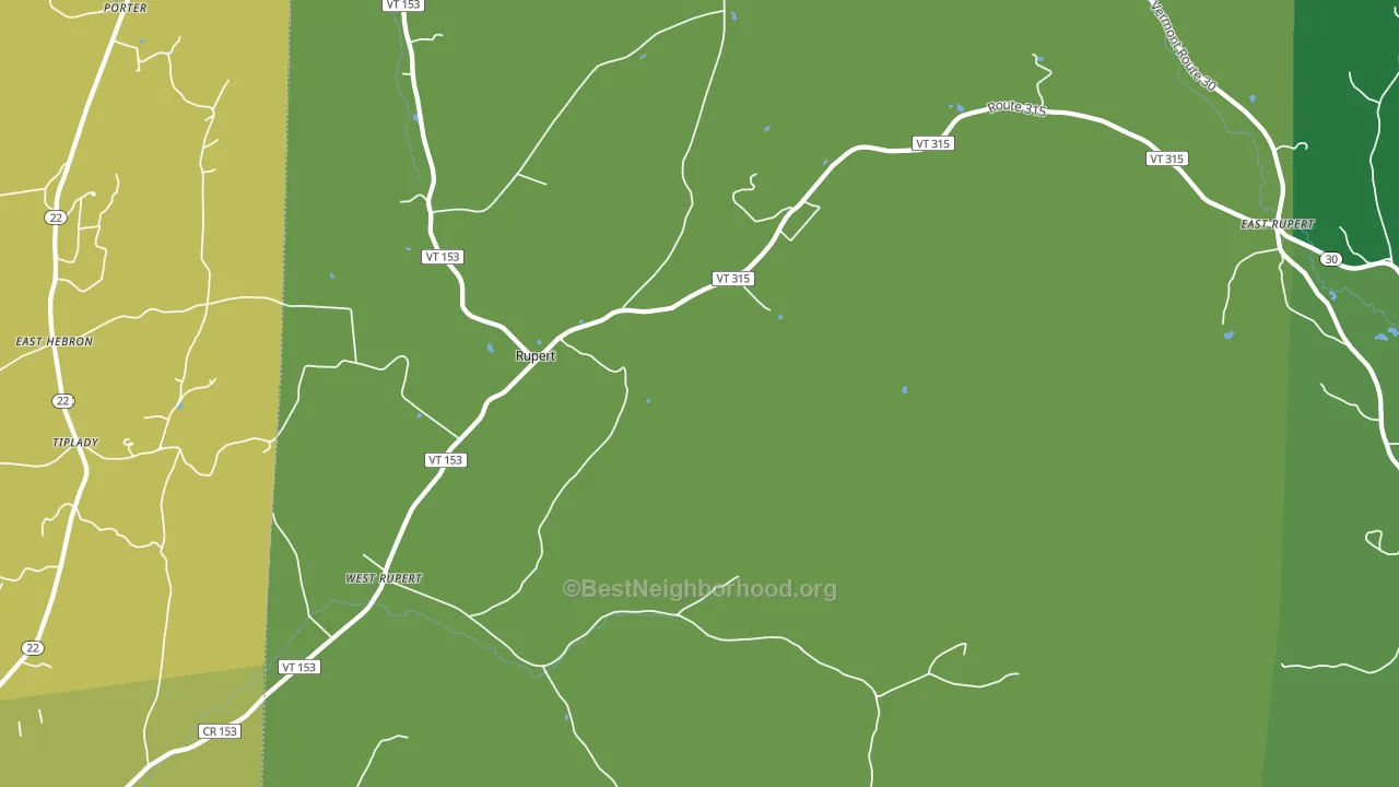 West Rupert, VT block-group voter-turnout map