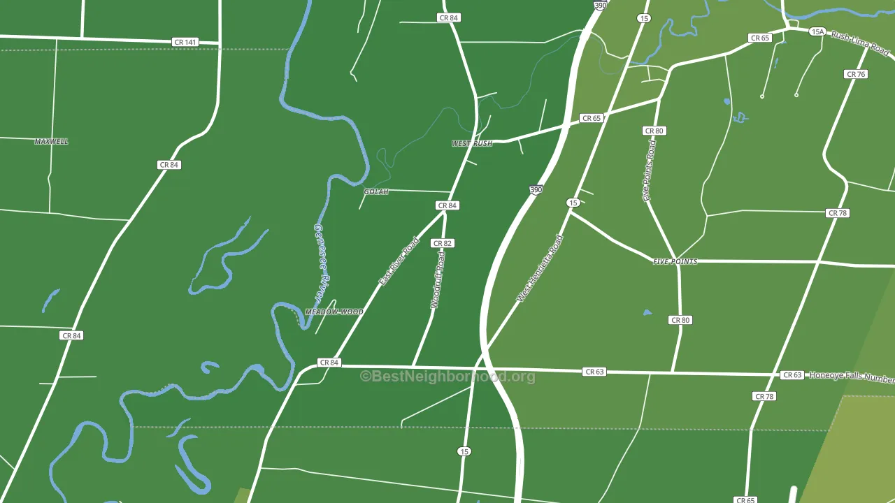 West Rush, NY block-group voter-turnout map