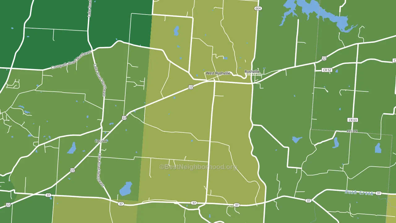 West Rushville, OH block-group voter-turnout map