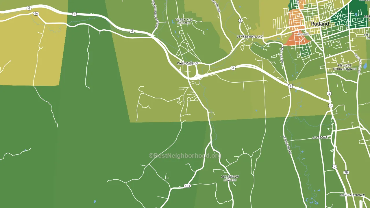 West Rutland, VT block-group voter-turnout map