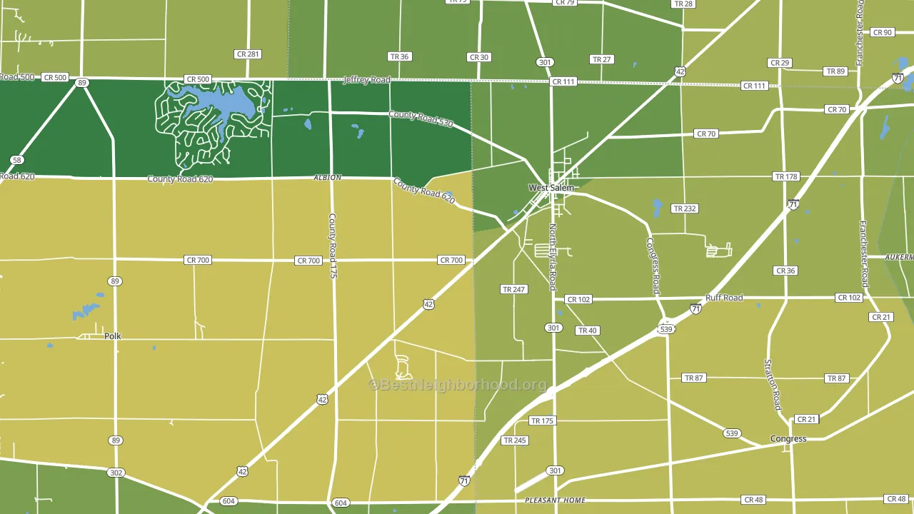 West Salem, OH block-group voter-turnout map