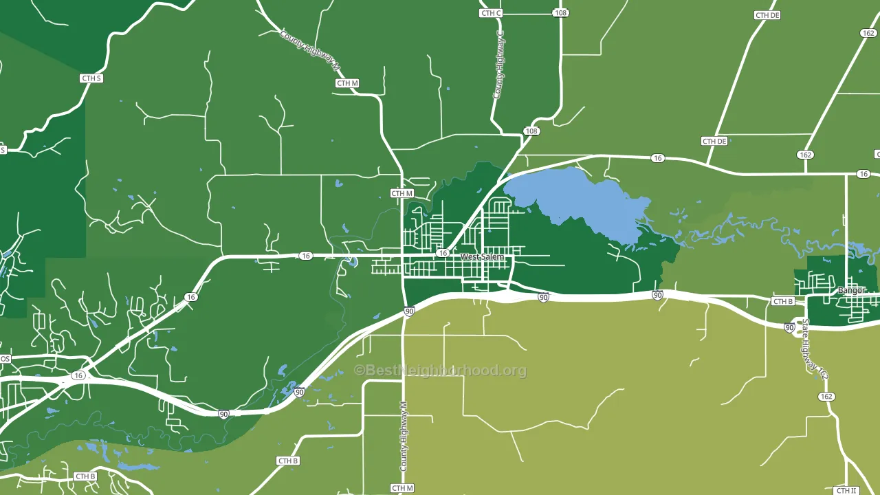 West Salem, WI block-group voter-turnout map