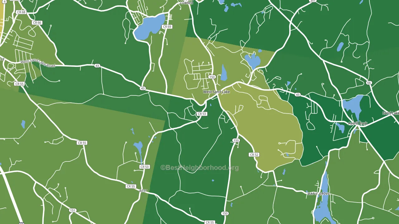 West Sand Lake, NY block-group voter-turnout map