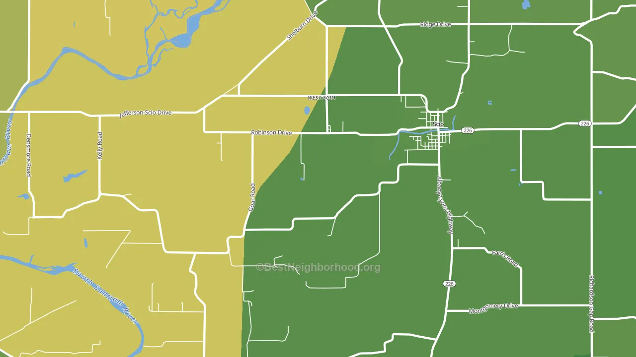 West Scio, OR block-group voter-turnout map