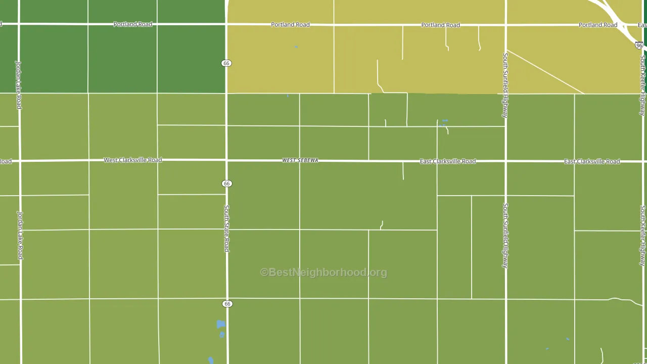 West Sebewa, MI block-group voter-turnout map