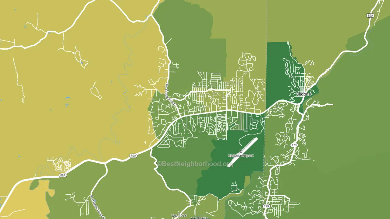West Sedona, AZ block-group voter-turnout map