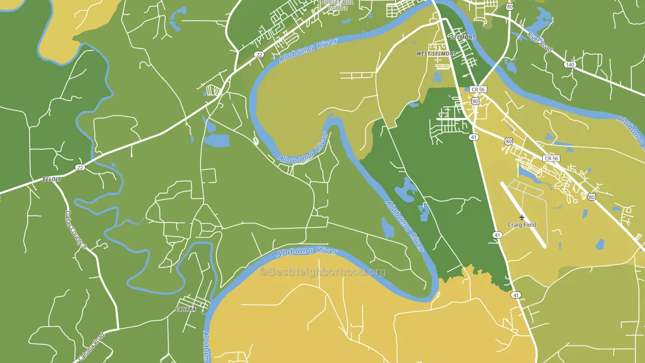 West Selmont, AL block-group voter-turnout map
