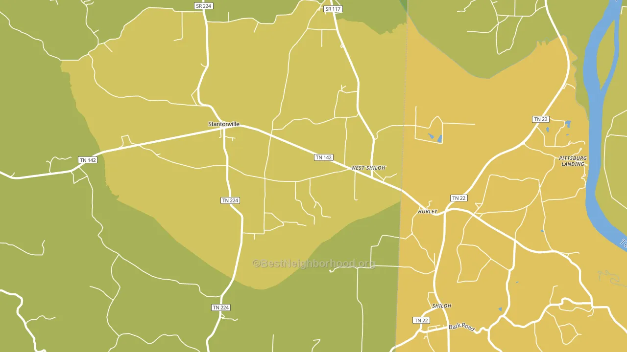 West Shiloh, TN block-group voter-turnout map