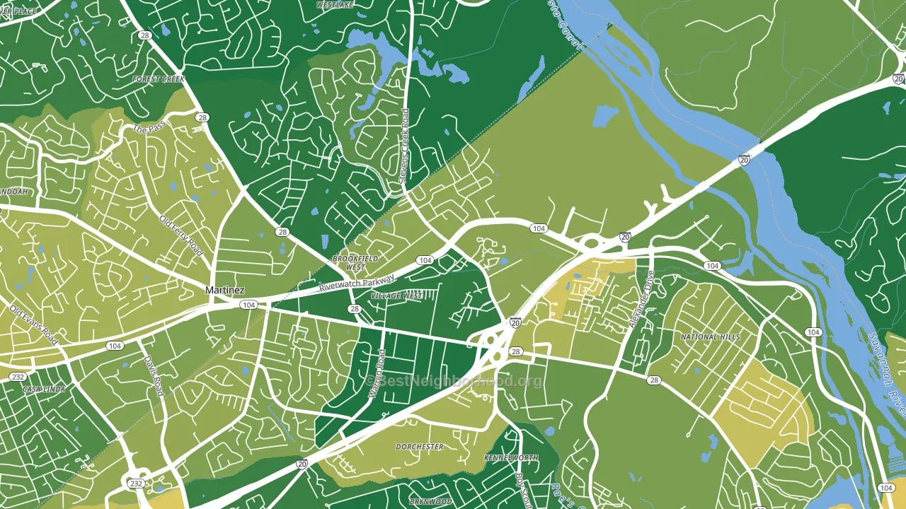 West Side, Augusta, GA block-group voter-turnout map