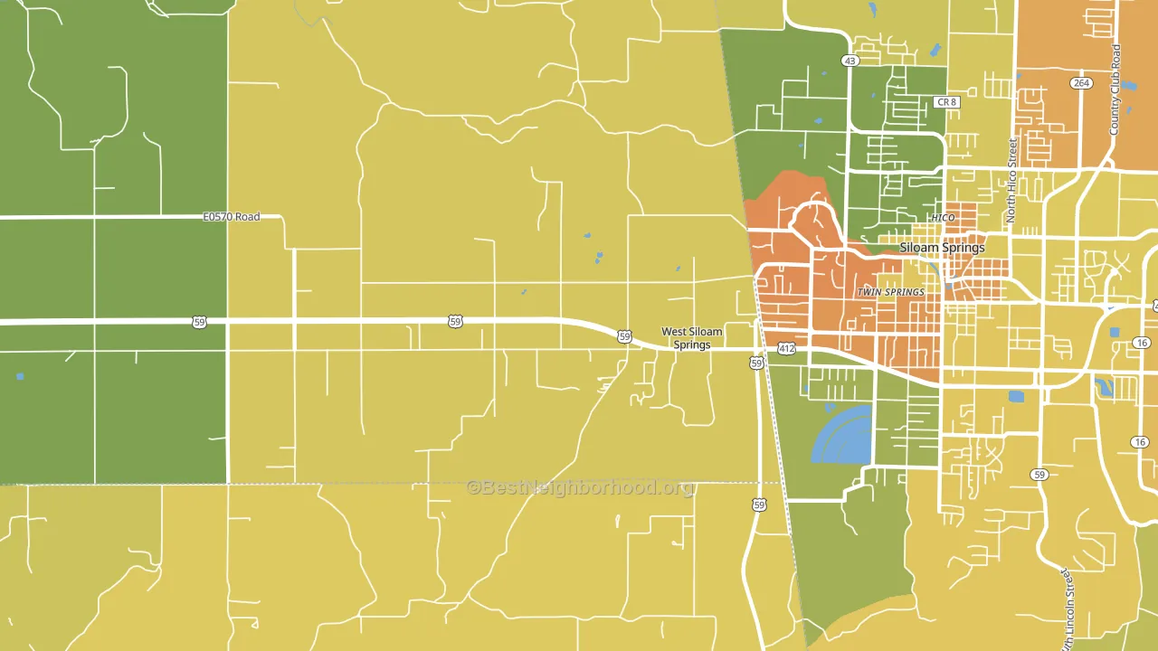 West Siloam Springs, OK block-group voter-turnout map