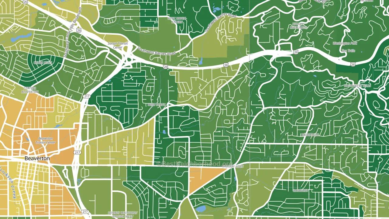 West Slope, Beaverton, OR block-group voter-turnout map
