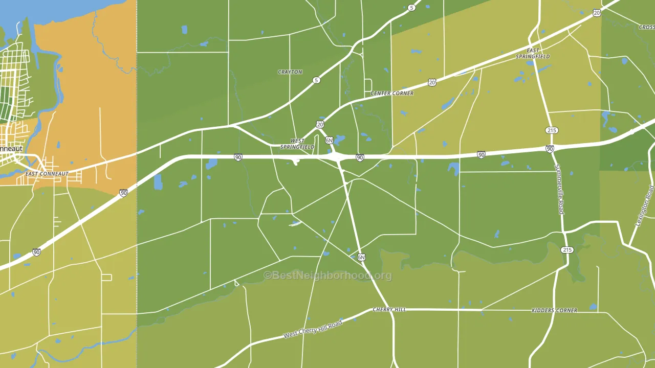 West Springfield, PA block-group voter-turnout map