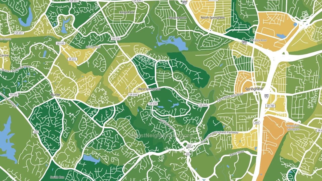 West Springfield, VA block-group voter-turnout map