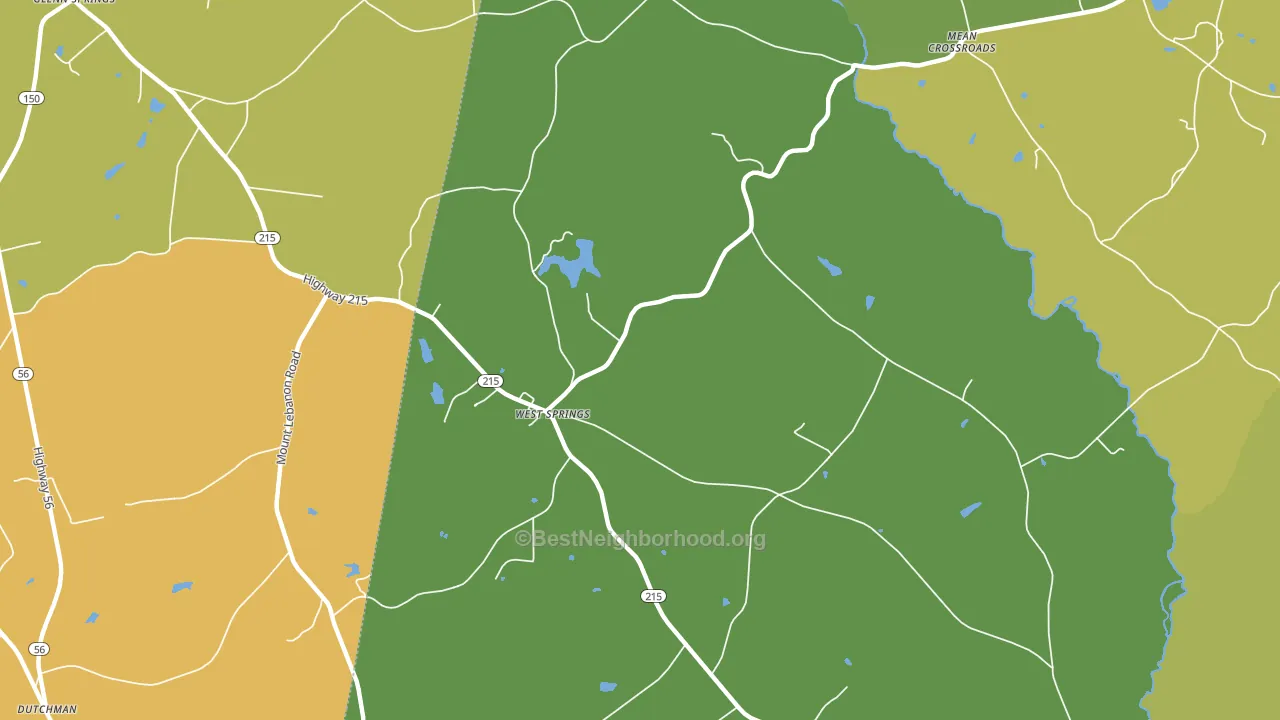 West Springs, SC block-group voter-turnout map