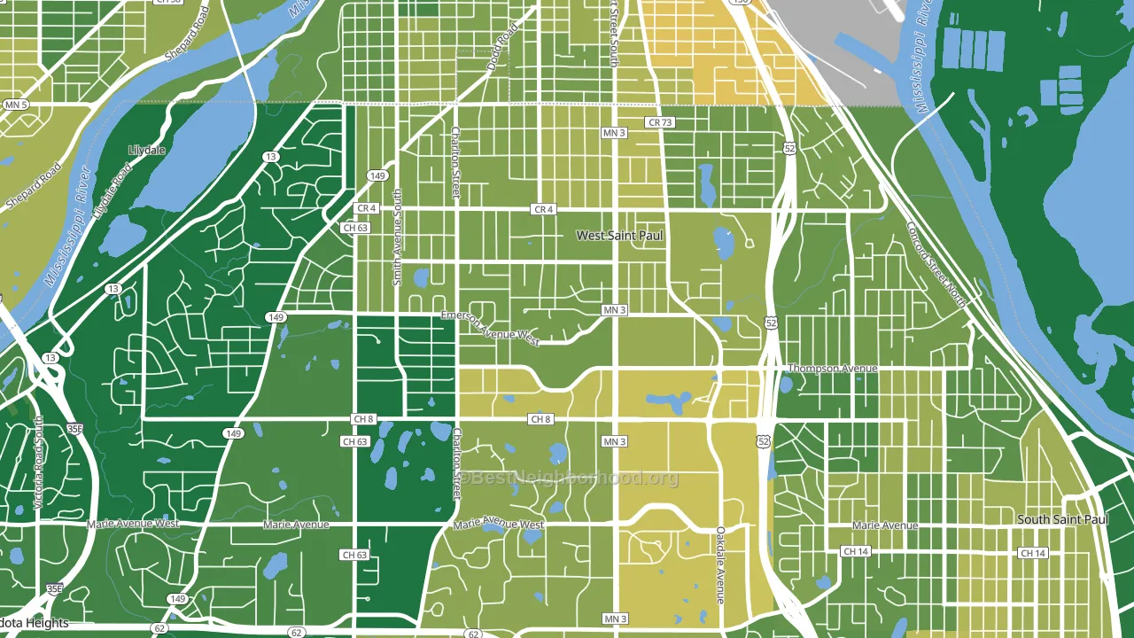 West St. Paul, MN block-group voter-turnout map