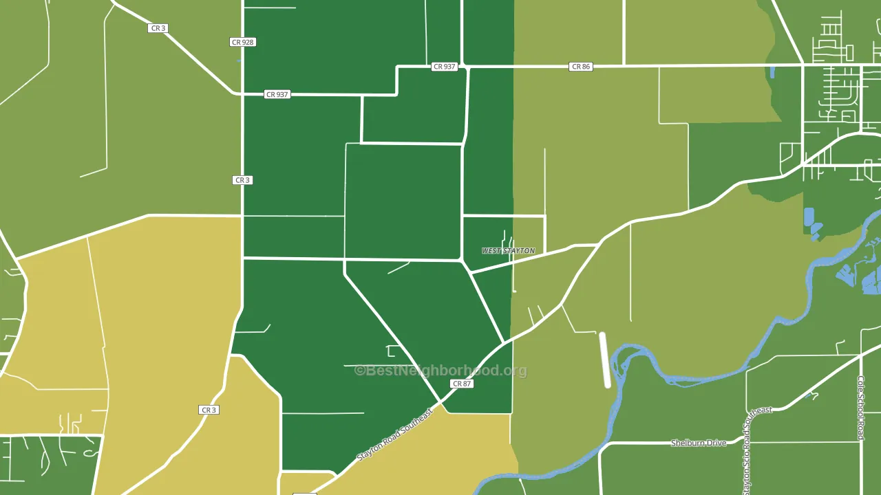 West Stayton, OR block-group voter-turnout map