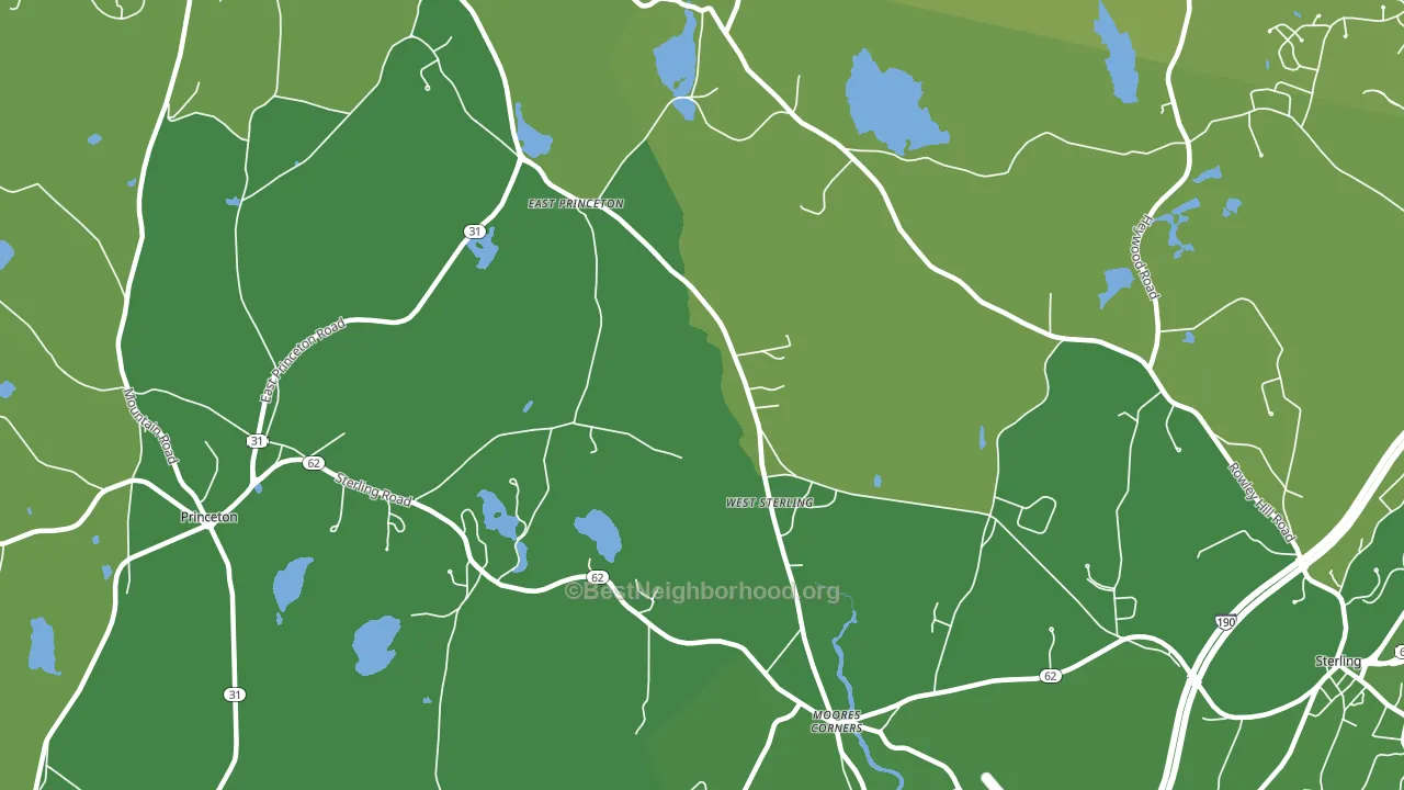 West Sterling, MA block-group voter-turnout map