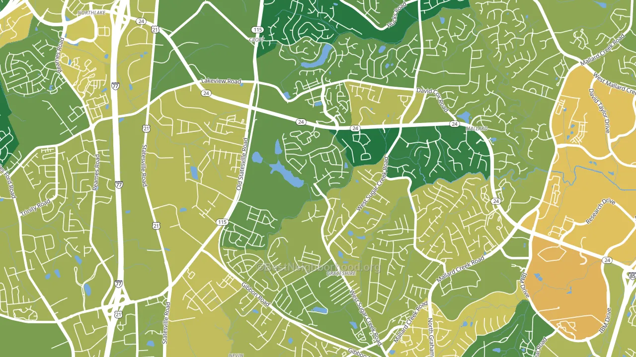 West Sugar Creek, Charlotte, NC block-group voter-turnout map