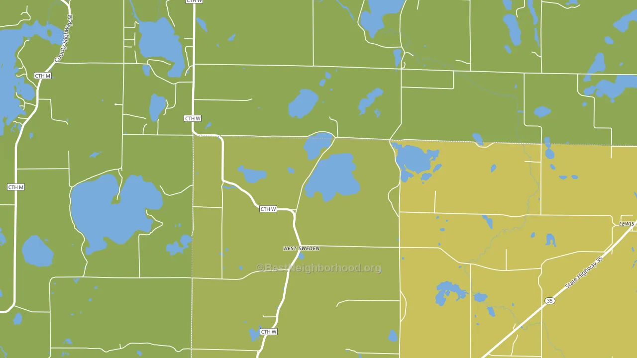 West Sweden, WI block-group voter-turnout map