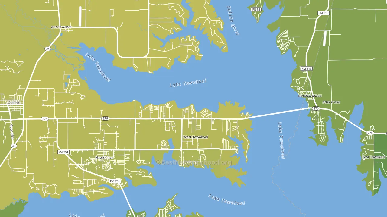 West Tawakoni, TX block-group voter-turnout map