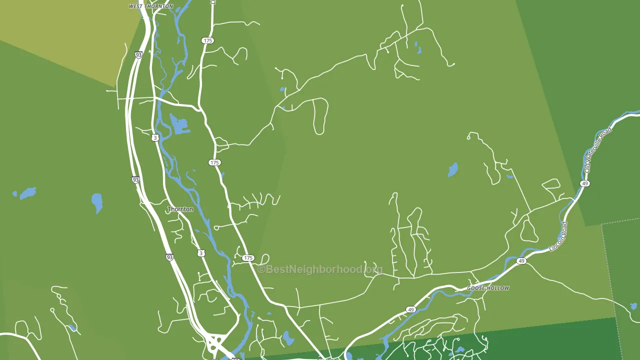 West Thornton, NH block-group voter-turnout map