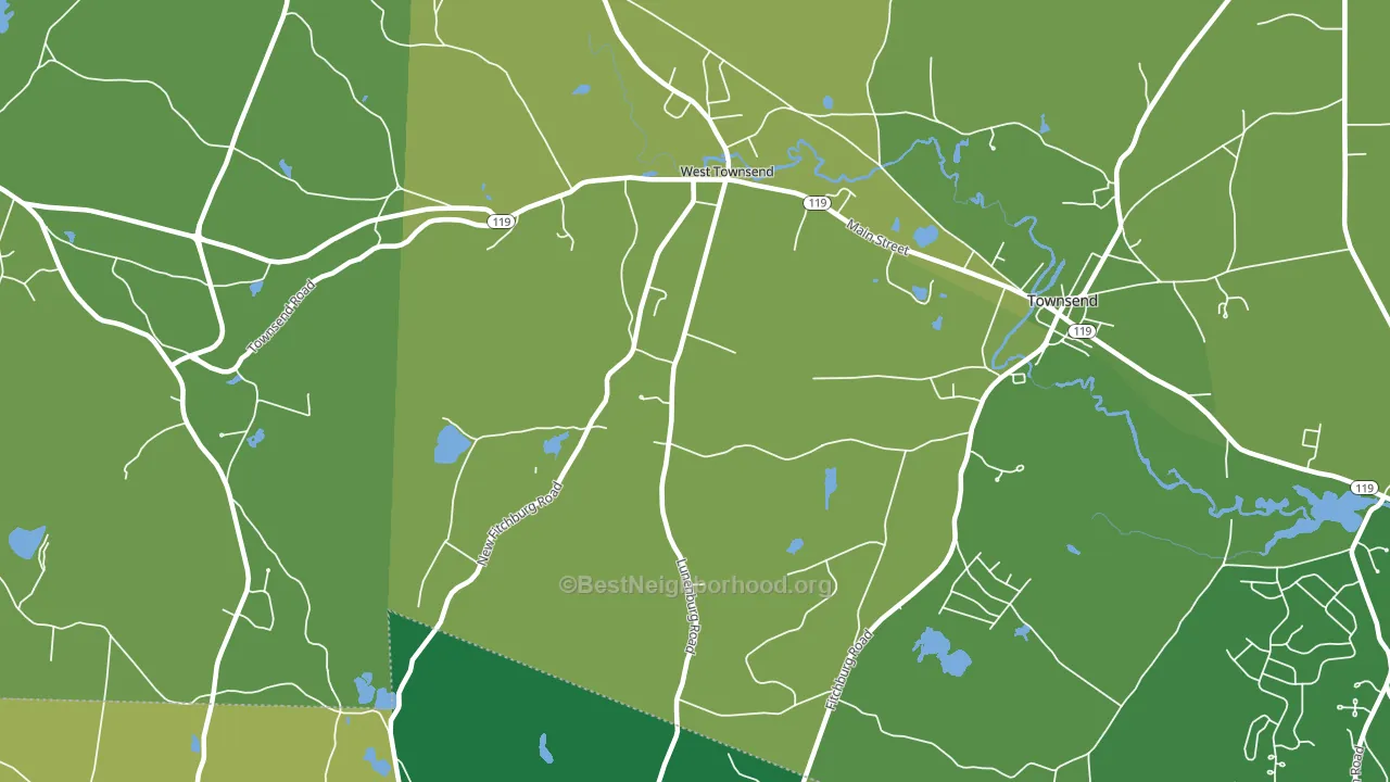 West Townsend, MA block-group voter-turnout map
