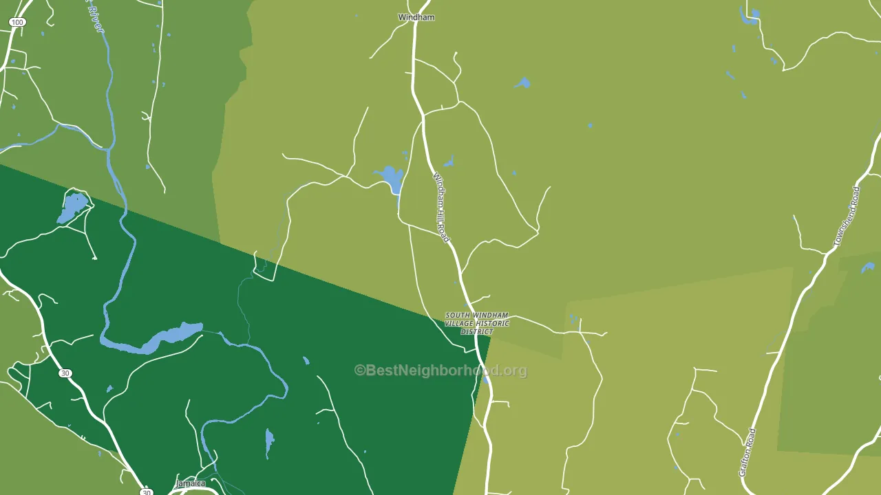 West Townshend, VT block-group voter-turnout map