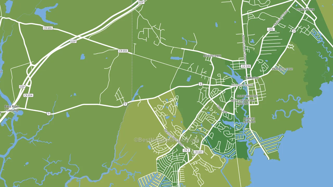 West Tuckerton, NJ block-group voter-turnout map