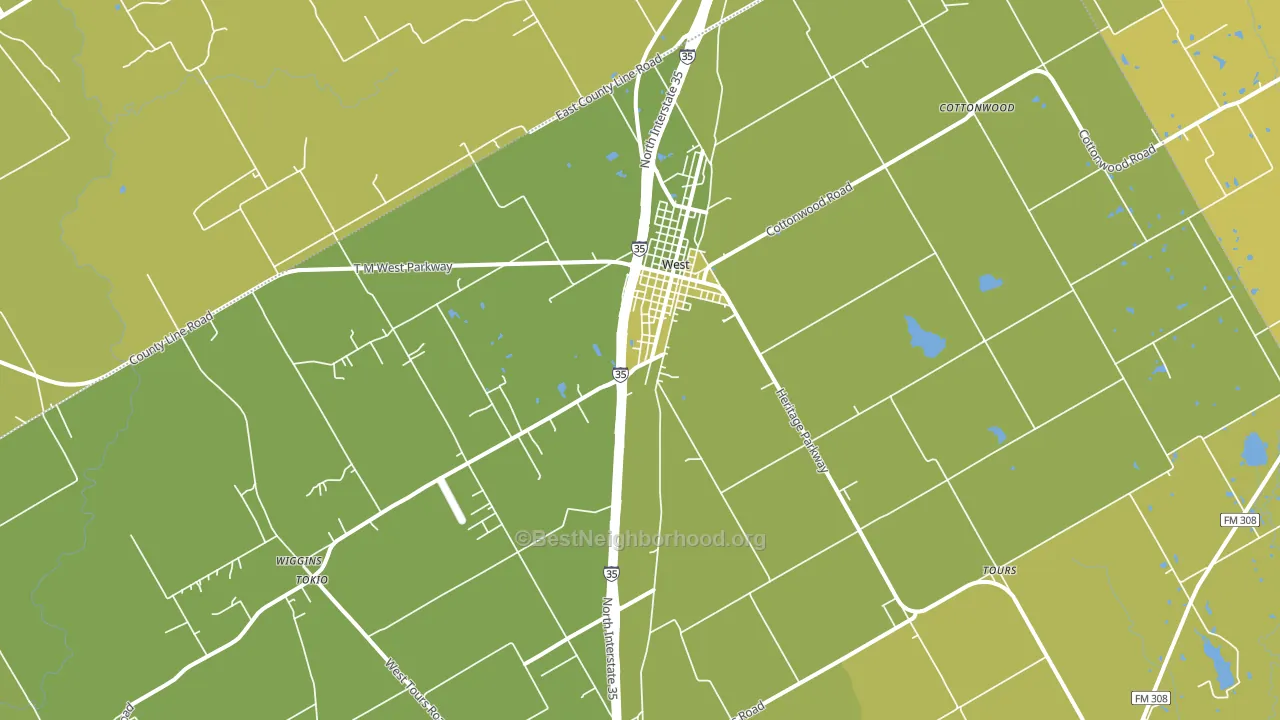 West, TX block-group voter-turnout map