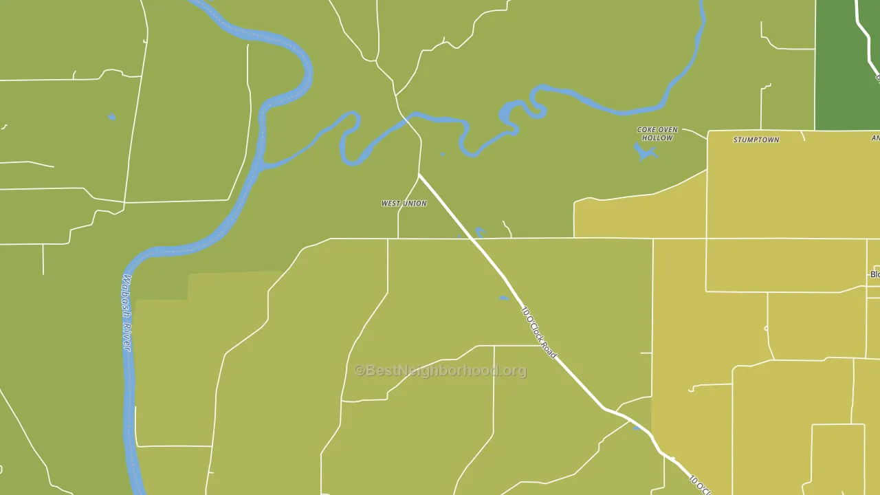 West Union, IN block-group voter-turnout map