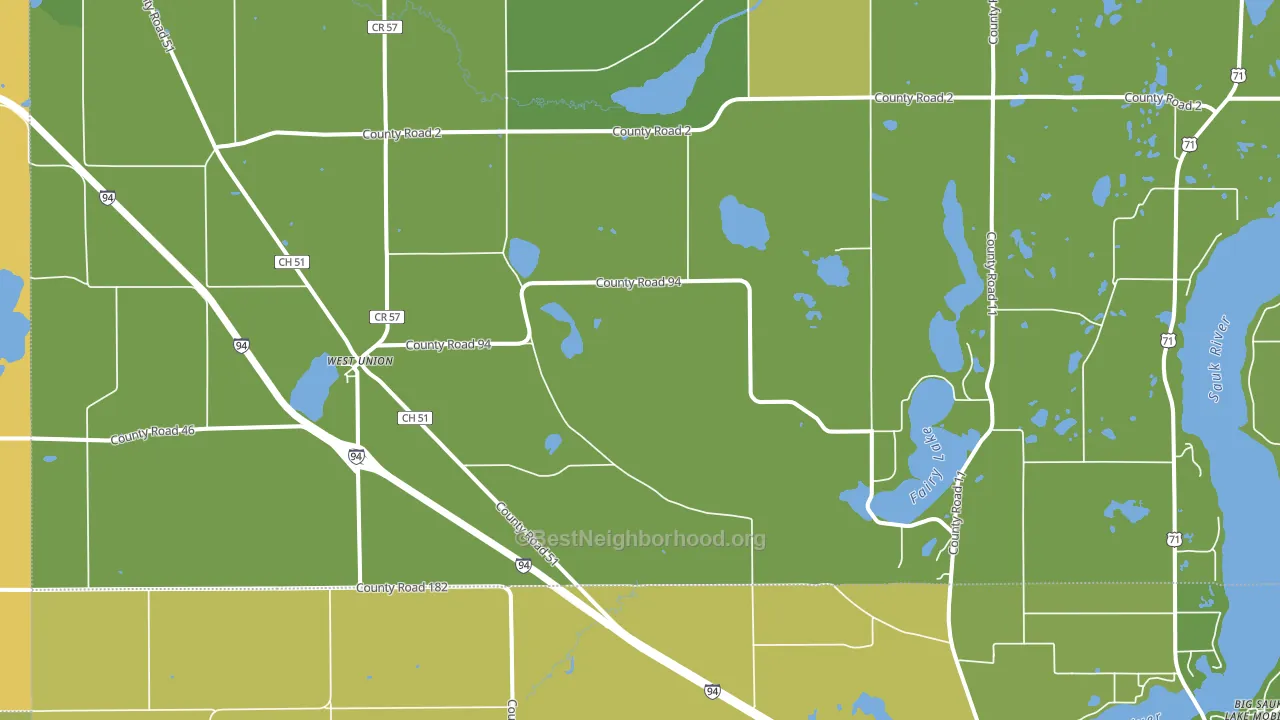 West Union, MN block-group voter-turnout map